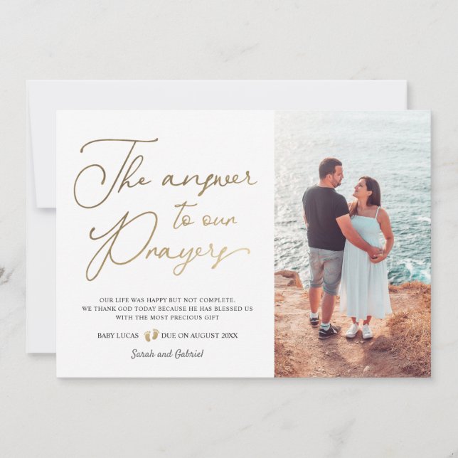 Faire-part La Réponse À Notre Grossesse De Prière (Devant)