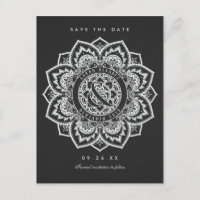 Lace Mandala Enregistrer la date Carte postale Mar