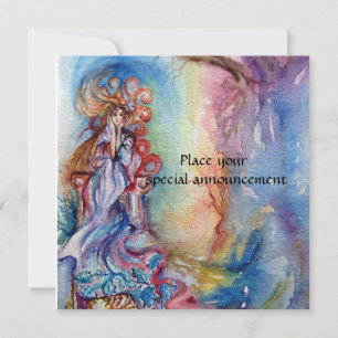 Faire-part LADY OF LAKE bleu vif rose violet blanc vif