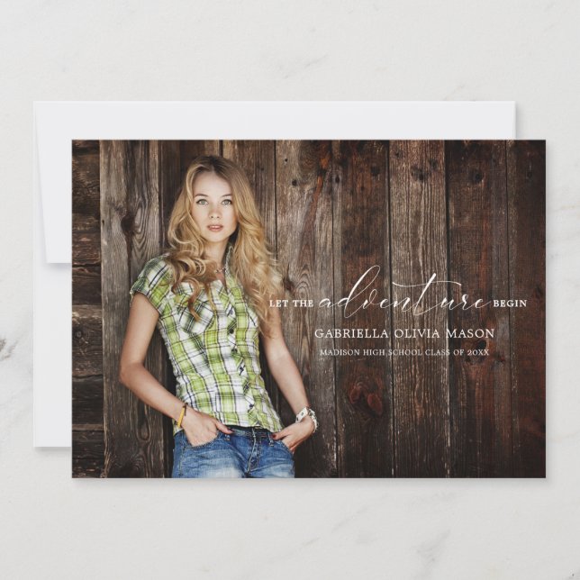Faire-part Laisser L'Aventure Commencer La Diplôme De Photo (Devant)