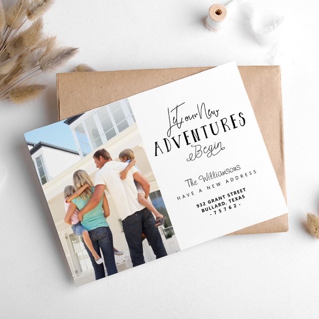Faire-part Laisser nos nouvelles aventures commencer Nous dém (Let Our New Adventures Begin We're Moving Photo Announcement)