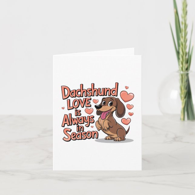 Faire-part L'amour du Dachshund est toujours de saison (Devant)