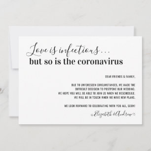 Faire-part L'amour est contagieux Report de mariage Covid19