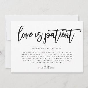 Faire-part L'amour est patient Report de mariage