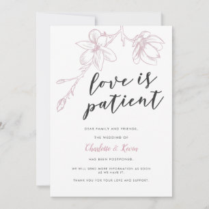 Faire-part L'Amour Est Patient Rose Floral Mariage Report