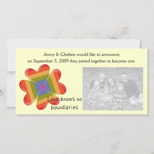 Faire-part L'amour ne connaît pas de frontière (Devant)