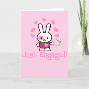 Faire-part Lapin Mignon Fraîchement Fiancé avec Bague!
