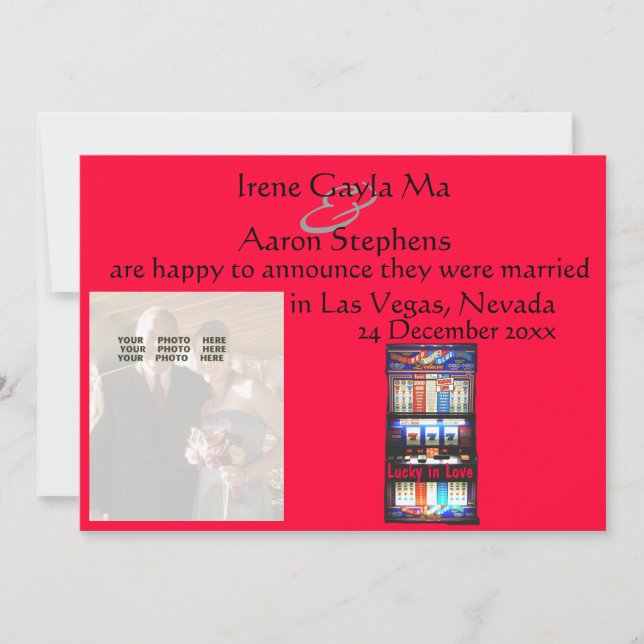 Faire-part Las Vegas Mariage Red (Devant)
