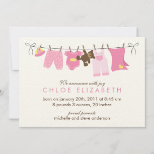 Faire-part Lave-linge Jour de naissance bébé Annonces