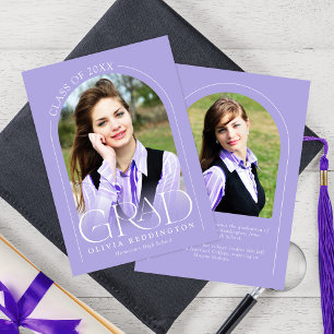 Faire-part Lavender Modern 2 Photo Arch Graduation