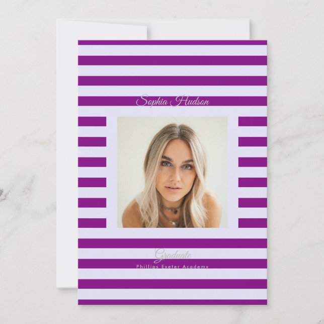 Faire-part Lavender Purple Prep High School Photo Grad Cards (Devant)