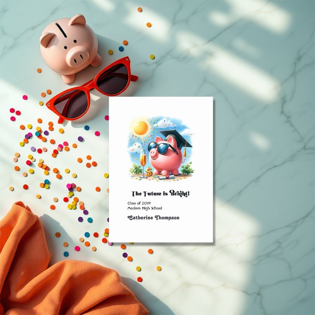 Faire-part L'avenir est une brillante photo d'études supérieu (The Future is Bright Finance Graduation Photo Announcement)