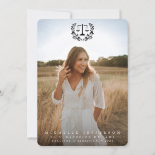 Faire-part Law School Black Overlay 2 photo Graduation