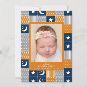 Faire-part LE BÉBÉ DU MONDE Moon & Stars Birth Announcement