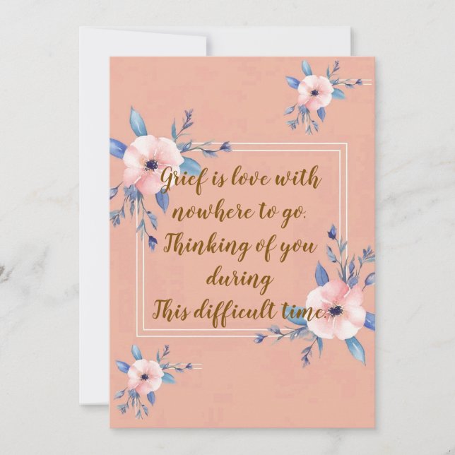 Faire-part "Le chagrin c'est l'amour sans ancrage", obtenez d (Devant)