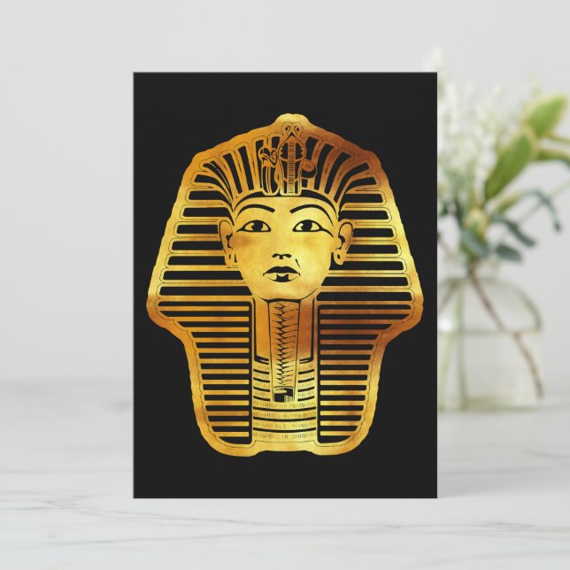 Faire-part Le Masque d'or égyptien de Toutankhamon (Debout devant)