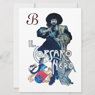 Faire-part LE MONOGRAMME DU CORSAIRE NOIR ,blanc