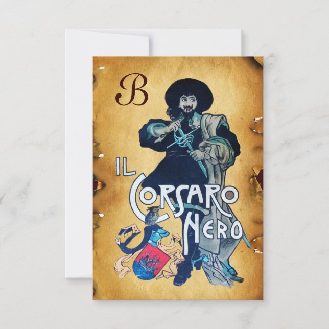 FAIRE-PART LE PARC DU MONOGRAM DE LA CORSAIRE NOIRE (Devant)