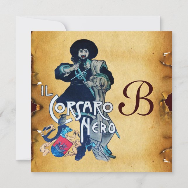 FAIRE-PART LE PARC DU MONOGRAM DE LA CORSAIRE NOIRE (Devant)