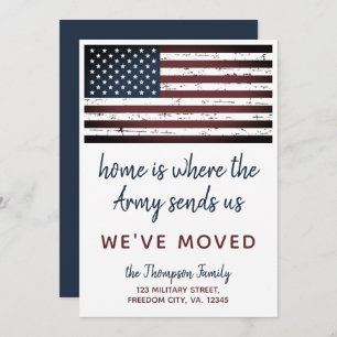 Faire-part Le PCS militaire nous avons déplacé le drapeau amé