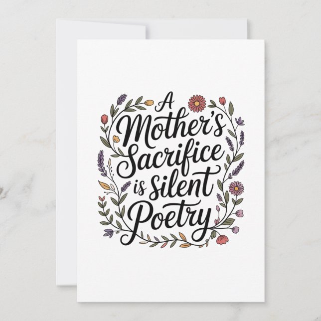Faire-part Le sacrifice d'une mère est une poésie silencieuse (Devant)