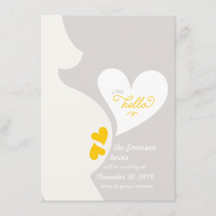 Faire-part Le ventre de la maman d'amour jumelle le