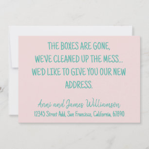 FAIRE-PART LES BOÎTES SONT PARTIES, NOUS AVONS NETTOYÉ MESS M