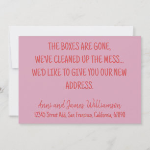 FAIRE-PART LES BOÎTES SONT PARTIES, NOUS AVONS NETTOYÉ MESS M