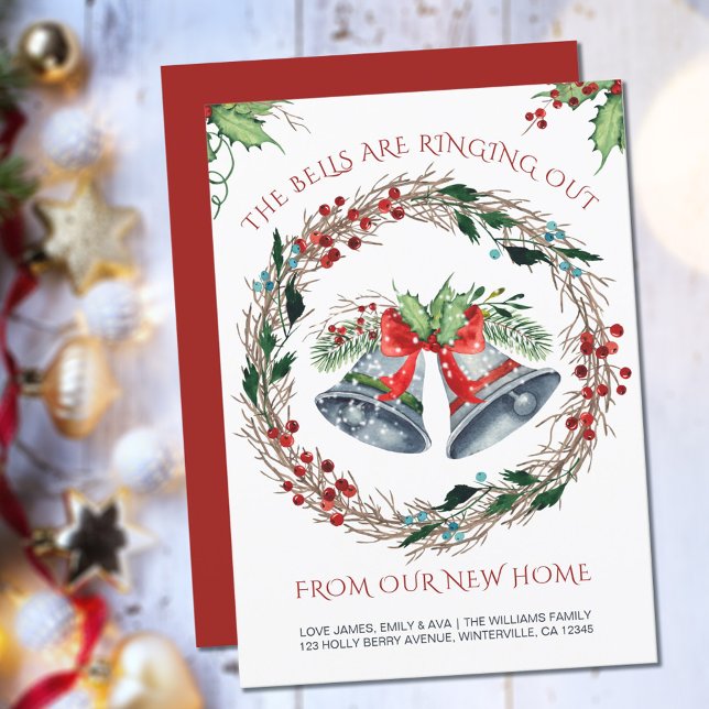 Faire-part Les cloches sonnent Holly Wreath Moving (Créateur téléchargé)