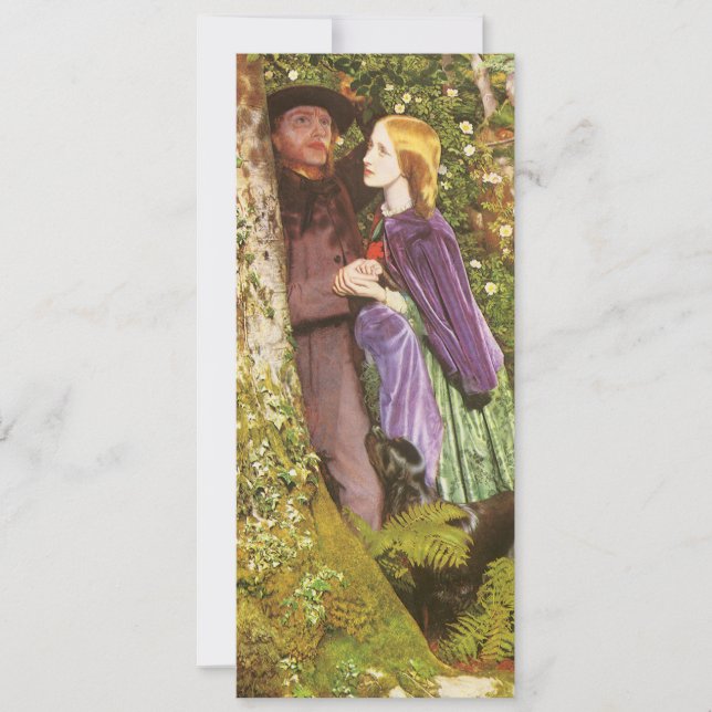 Faire-part Les Longs Fiançailles par Arthur Hughes, Art Vinta (Devant)