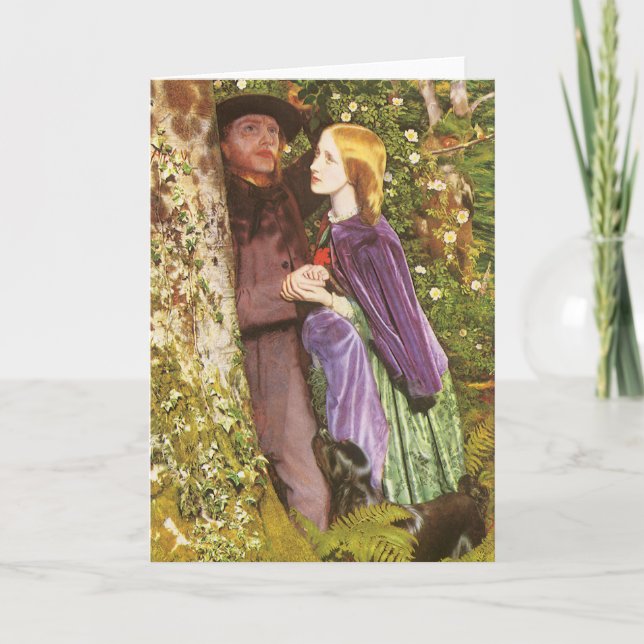 Faire-part Les Longs Fiançailles par Arthur Hughes, Art Vinta (Devant)