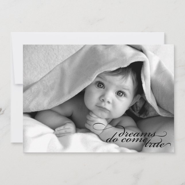 Faire-part Les rêves deviennent réalité {Annonce de naissance (Devant)