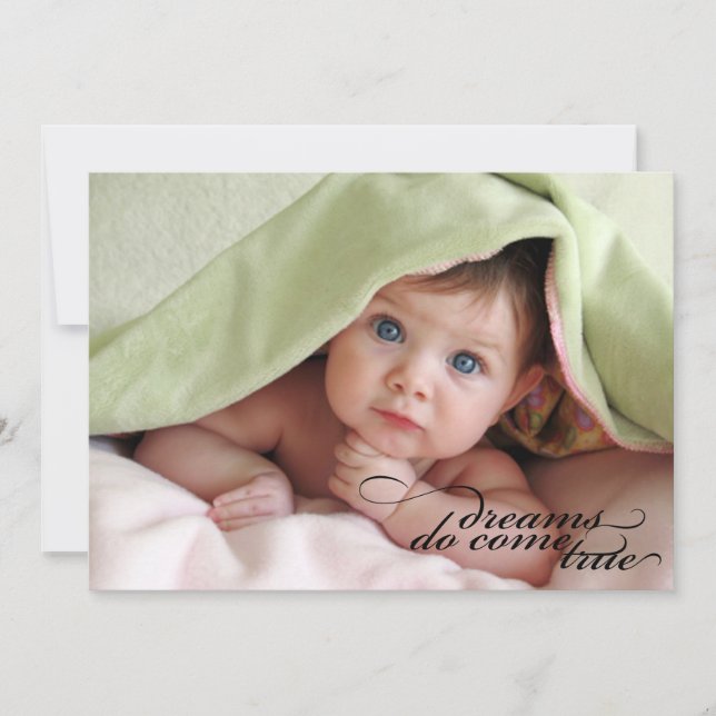 Faire-part Les rêves deviennent réalité {Annonce de naissance (Devant)