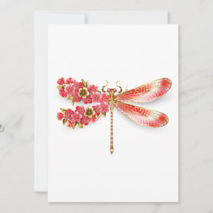 Faire-part libellule de fleurs avec sakura de bijoux