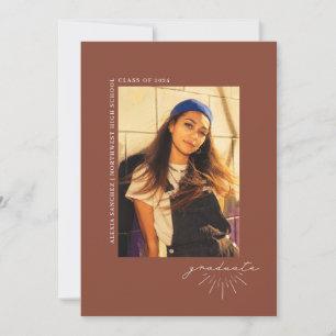 Faire-part Ligne d'études Art Terracotta Photo d'études supér