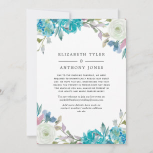 Faire-part Liste de invités de mariage réduite Bleu poussiére