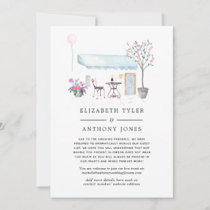 Faire-part Liste de invités de mariage réduite Café à l'aquar