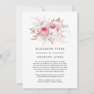 Faire-part Liste de invités de mariage réduite Rose et Blush