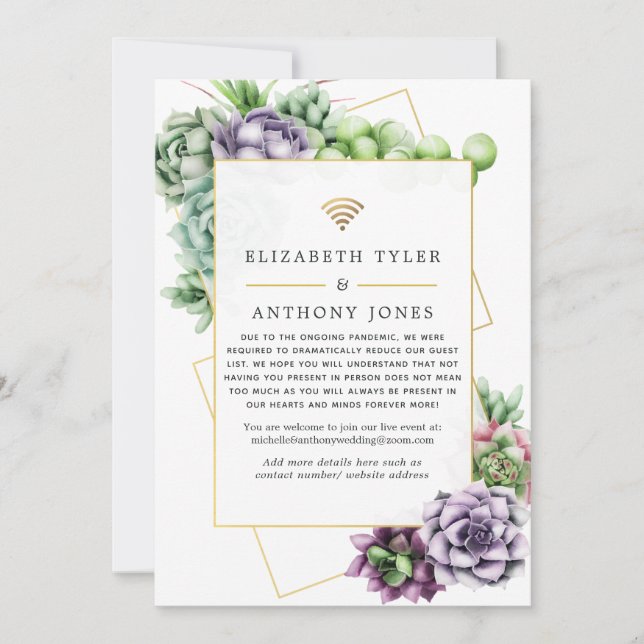 Faire-part Liste de invités de mariage virtuel géométrique su (Devant)