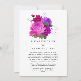 Faire-part Liste de invités réduite de mariage floral fuchsia