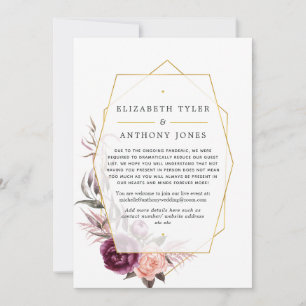 Faire-part Liste de invités réduite Fleurs de Prunier et Roug