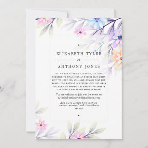 Faire-part Liste de invités réduite florale aquarelle pastel