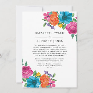 Faire-part Liste de invités réduite pour un mariage Floral Fi