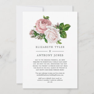 Faire-part Liste de invités réduite pour un mariage floral ro