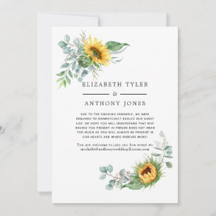 Faire-part Liste de invités réduite Tournesol Eucalyptus Rust