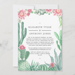 Faire-part Liste de mariage au cactus aquarelle réduite