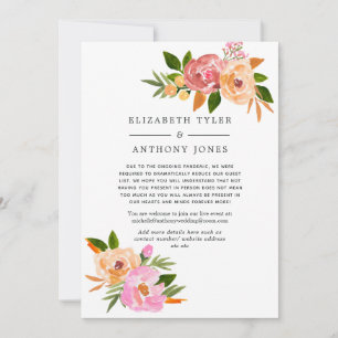 Faire-part Liste de Mariage de Printemps Réduite avec Fleurs