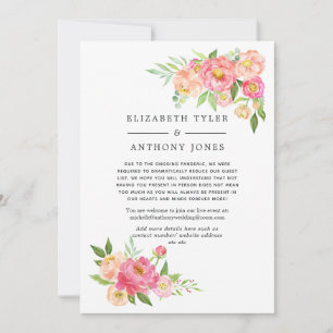 Faire-part Liste de Mariage de Printemps Rose Floral Réduite