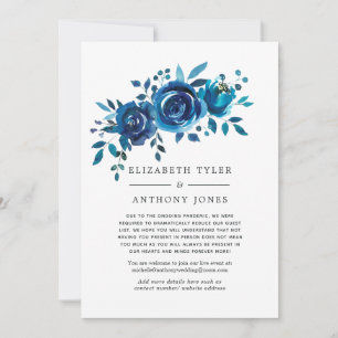Faire-part Liste de mariage réduite avec fleurs blanches et b