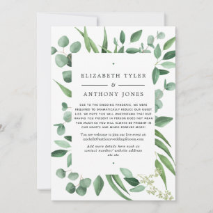Faire-part Liste de mariage réduite avec verdure d'eucalyptus